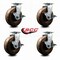 Service Caster 6 Inch High Temp Phenolic Swivel Caster Set with Roller Bearings and Brakes SCC SCC-20S620-PHRHT-TLB-4 - alternate 2